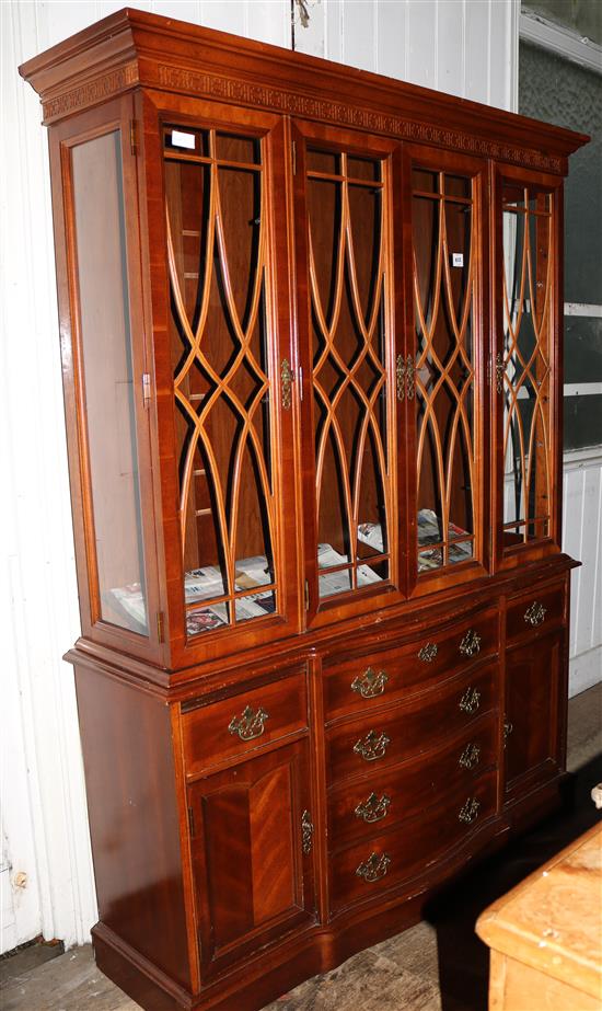 Georgian style china display cabinet on chest